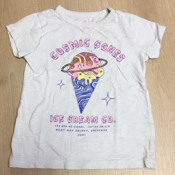 Crewcuts J.Crew Re-Imagined “Cosmic Cones” 100% Cotton Girl’s XS 4/5 Tee - Picture 1 of 8